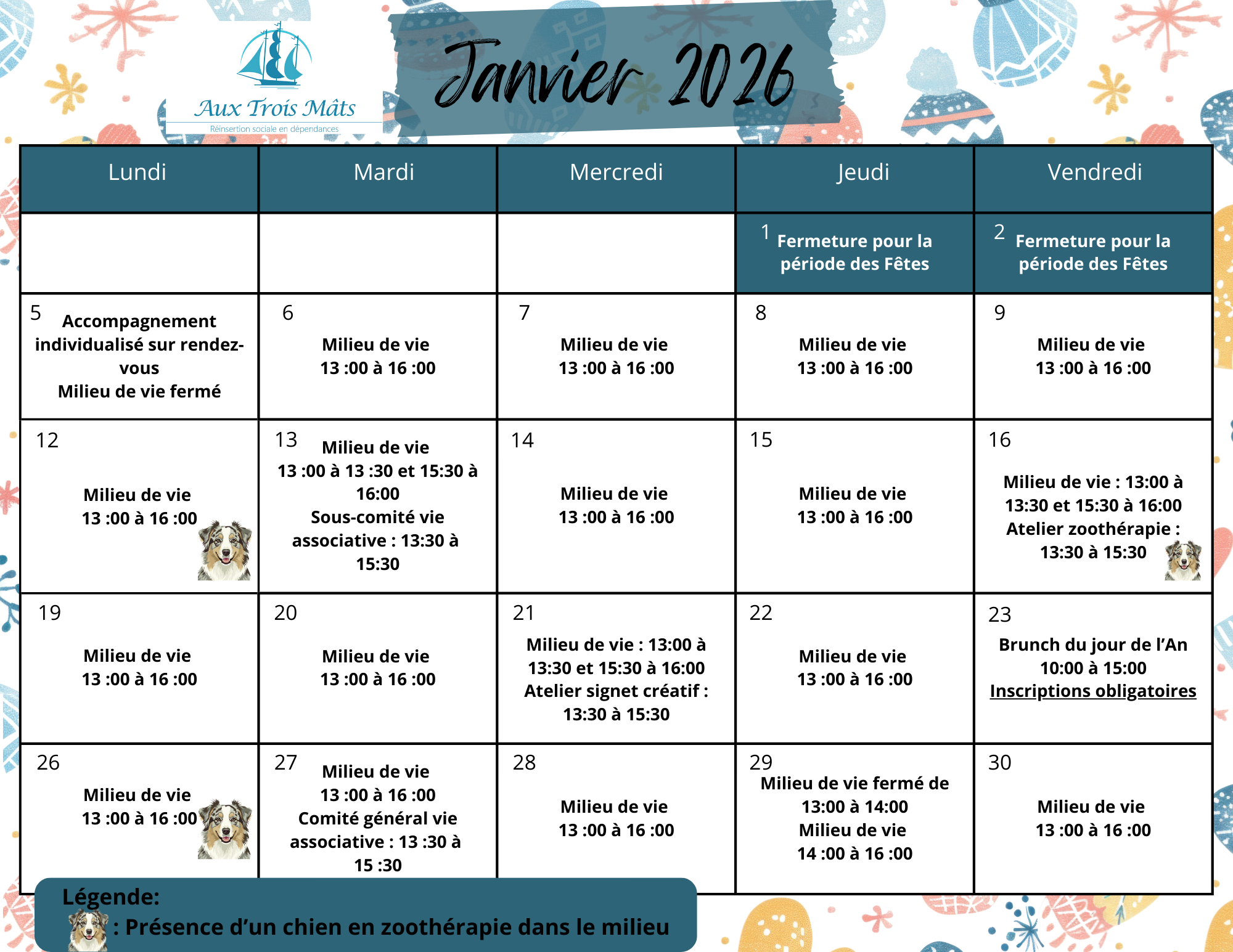 Programmation Janvier