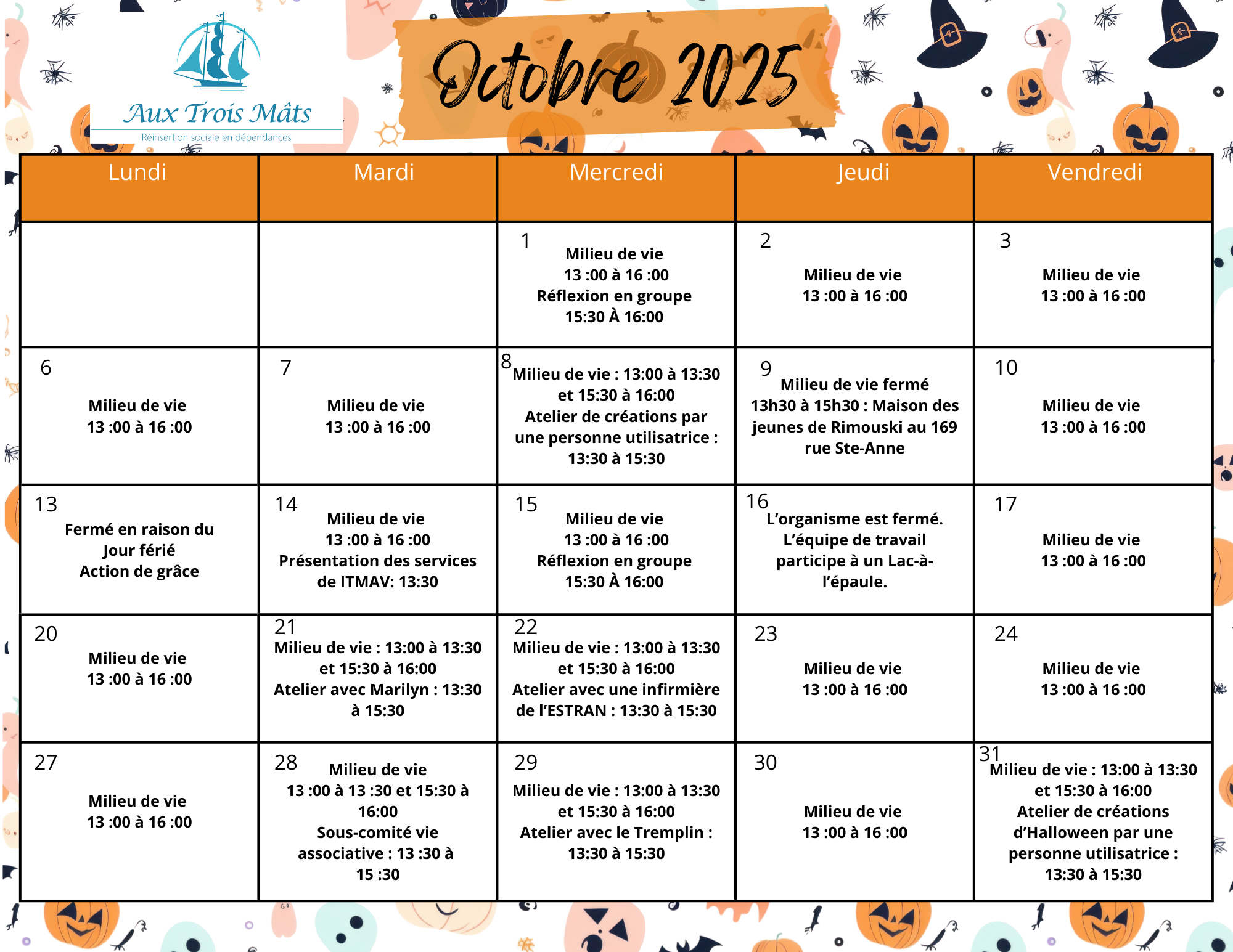 Programmation Octobre
