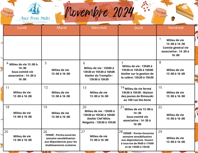 Programmation Novembre