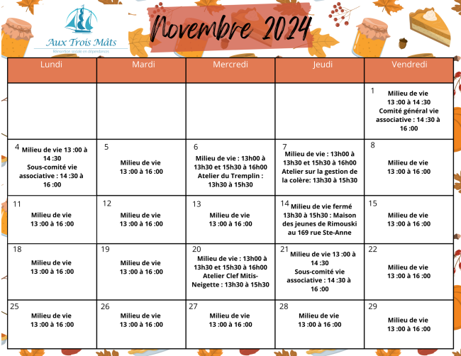 Programmation Novembre