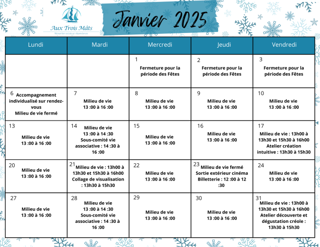 Programmation Janvier