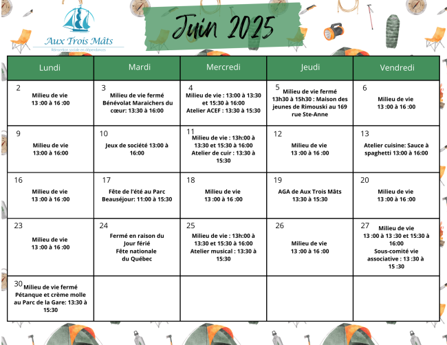 Programmation Juin