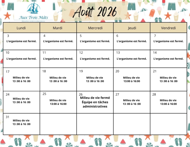 Programmation août 2026