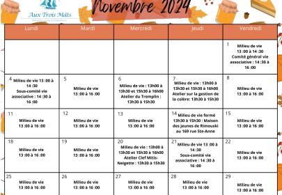 Programmation Novembre