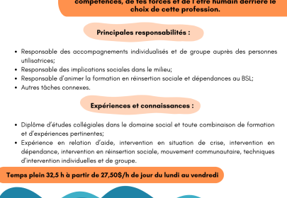 Offre d'emploi poste en intervention
