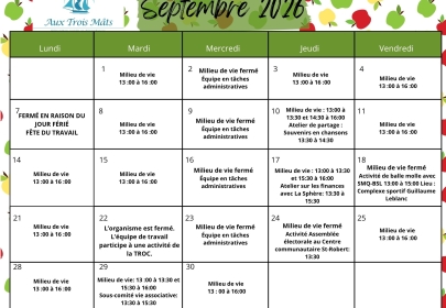 Programmation septembre 2026
