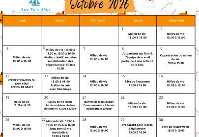 Programmation Octobre 2026