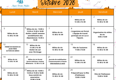 Programmation Octobre 2026